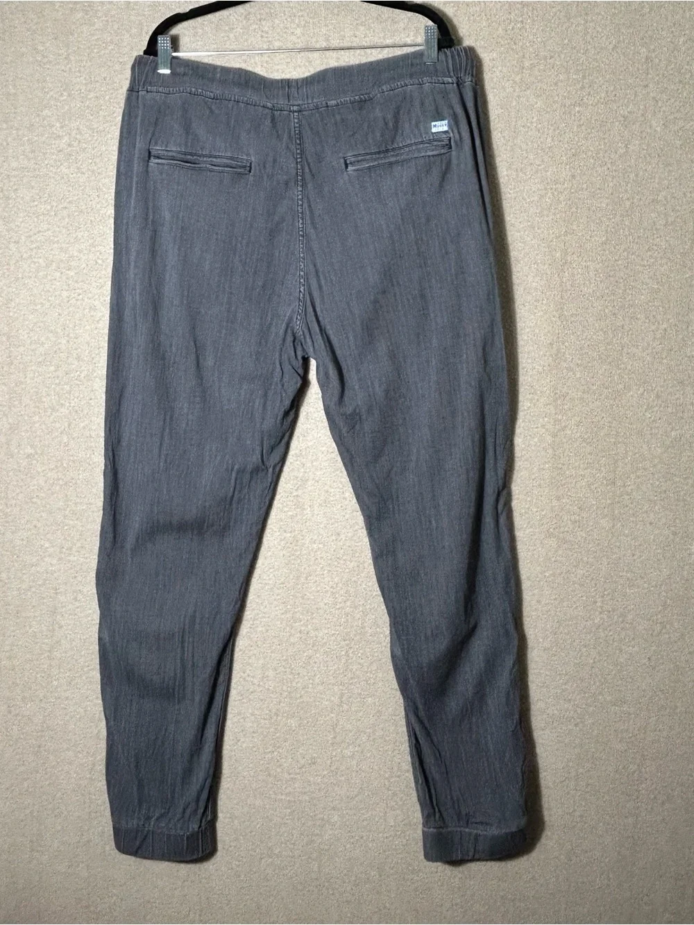 Mugsy Easy Joggers Mens XL Gray Lounge Casual Comfort Chambray Stretch Athletic